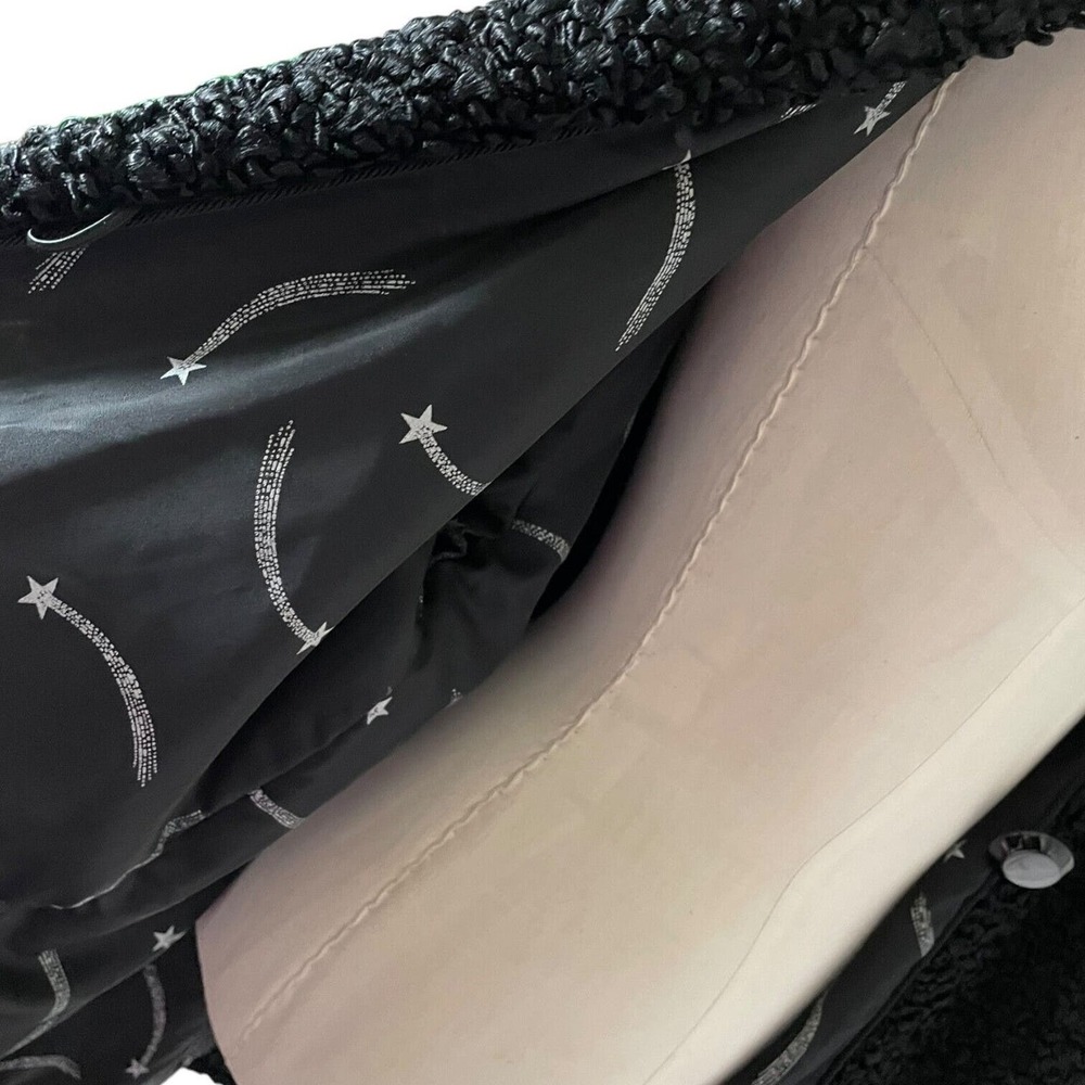 Vintage Faux Curly Persian Lamb Coat Shooting Star Lined Jacket Shawl Collar XXL - Picture 2 of 7